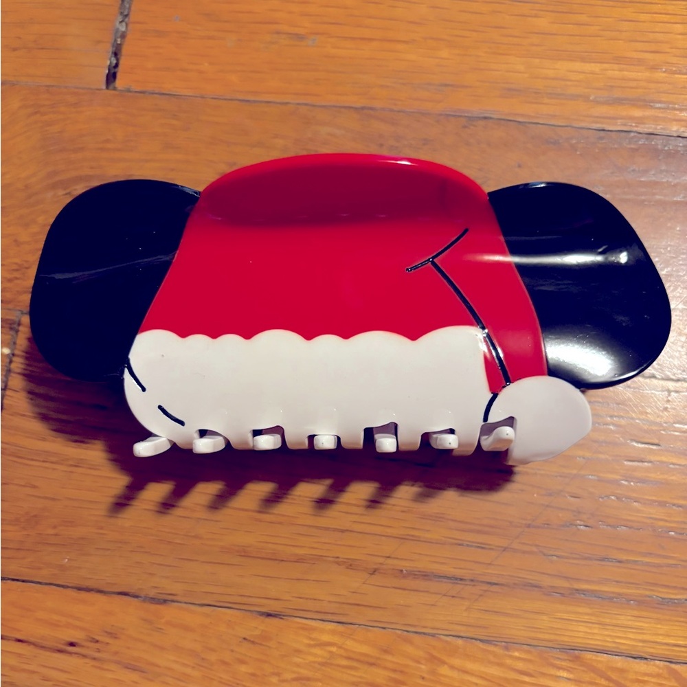 Disney Inspired Mickey Christmas Claw Clips - Santa Hat